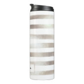 PixDezines-Imitate Metallic/Silberstreifen Streife Thermosbecher (Nach rechts gedreht)