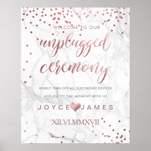 PixDezines Imitate Rose Gold/DIY #UNPLUGGED CEREMO Poster (Vorne)