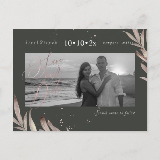 PixDezines Imitate Rose Gold Foliage Rettete unser Postkarte (Vorderseite)