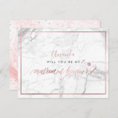 PixDezines Imitate Rose Gold Ihr Ehrenmatron Einladung (Vorne/Hinten)