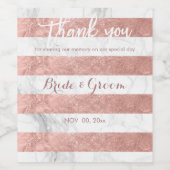 PixDezines Imitate Rose Gold/Marmorstreifen Streif Weinetikett (Einzelnes Label)