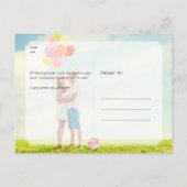 PixDezines Imitate Rose Gold Modernes Pinselskript Ankündigungspostkarte (Rückseite)