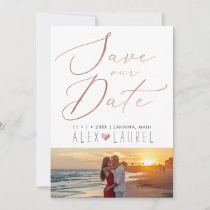 PixDezines Imitate Rose Gold Save the Date Einladung