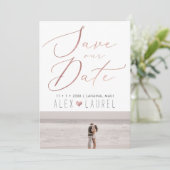 PixDezines Imitate Rose Gold Save the Date Einladung (Stehend Vorderseite)