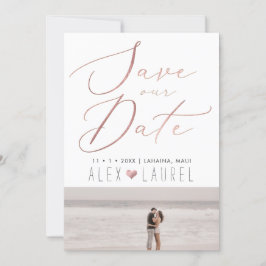 PixDezines Imitate Rose Gold Save the Date Einladung