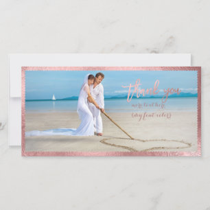 PixDezines Imitate Rose Gold Scallop Rahmen/vielen Dankeskarte