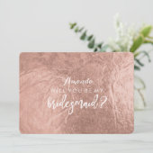 PixDezines Imitate Rose Gold werden Sie..Bridesmai Einladung (Stehend Vorderseite)