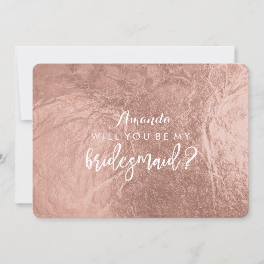 PixDezines Imitate Rose Gold werden Sie..Bridesmai Einladung (Vorderseite)