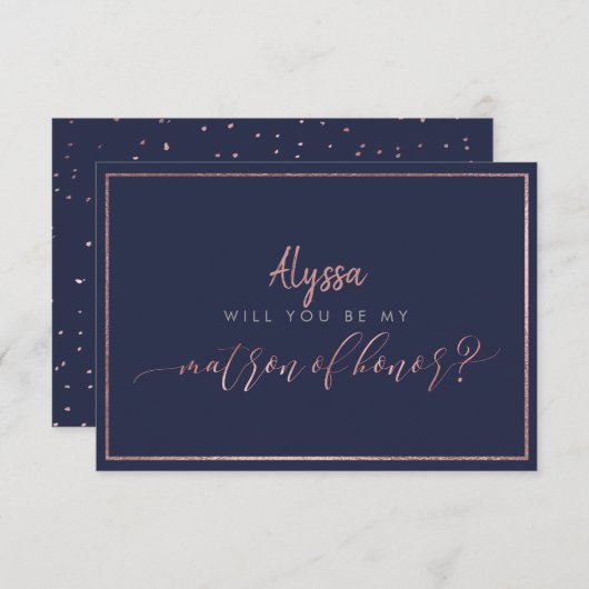 PixDezines Imitate Rose Gold werden Sie Matron Einladung (Vorne/Hinten)