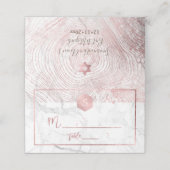 PixDezines Imitate Rose Goldene Ringe+Marmor Platzkarte (Außenseite Aufgefaltet)