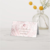 PixDezines Imitate Rose Goldene Ringe+Marmor Platzkarte (Rückseite)