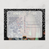 PixDezines Imitate silber/konfetti/rett Datum/DIYc Ankündigungspostkarte (Rückseite)