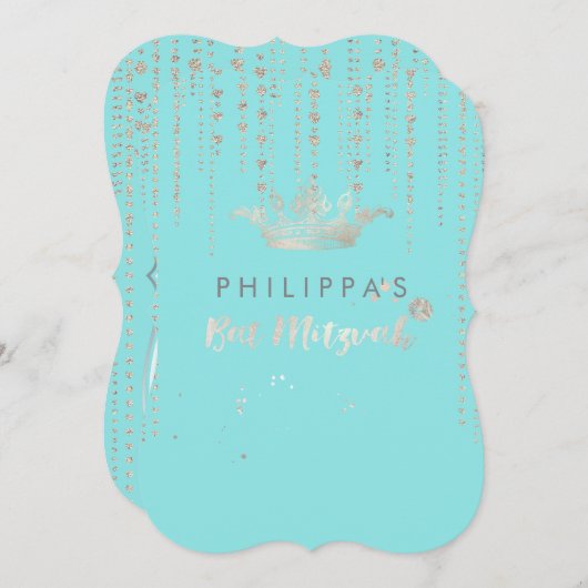 PixDezines-Imitate Silber-Kronen/Herz/DIY-Farbe Einladung (Vorne/Hinten)