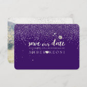 PixDezines-Imitate Silber/Rett-Datum/DIY-Farbe Save The Date (Vorne/Hinten)