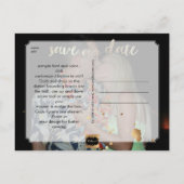 PixDezines Imitate silber/rett Datum/Farbfarbe Ankündigungspostkarte (Rückseite)