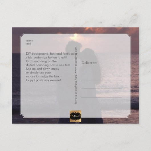 PixDezines Imitate Silber Save the Date/Herz Ankündigungspostkarte (Rückseite)