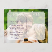 PixDezines-Imitate Silberherz/rett-Datum/DIY-Farbe Ankündigungspostkarte (Rückseite)