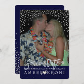 PixDezines Imitate Silver Confetti/Herz/Rett Datum Save The Date (Vorne/Hinten)