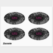 PixDezines-Imitate Spitzen-/ DIY-Hintergrundfarbe Ovaler Aufkleber (Blatt)