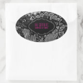 PixDezines-Imitate Spitzen-/ DIY-Hintergrundfarbe Ovaler Aufkleber (Tasche)