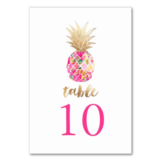PixDezines Imitats Ananas/Tafelkarten Tischnummer (Rückseite)