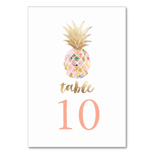 PixDezines Imitats Ananas/Tafelkarten Tischnummer (Rückseite)