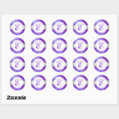 PixDezines IMITATS GLITZER MONOGRAM | ULTRA VIOLET Runder Aufkleber (Blatt)