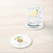 PixDezines Imitats Gold/Ananas Runder Pappuntersetzer (Vor Ort)