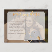 PixDezines Imitats Gold Chadelier/rett unseres Dat Ankündigungspostkarte (Rückseite)