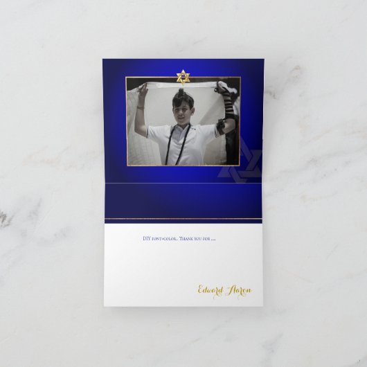 PixDezines Imitats Gold Confetti, Royal Blu Vielen Dankeskarte (Innenseite)