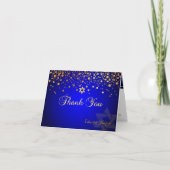 PixDezines Imitats Gold Confetti, Royal Blu Vielen Dankeskarte (Vorderseite)