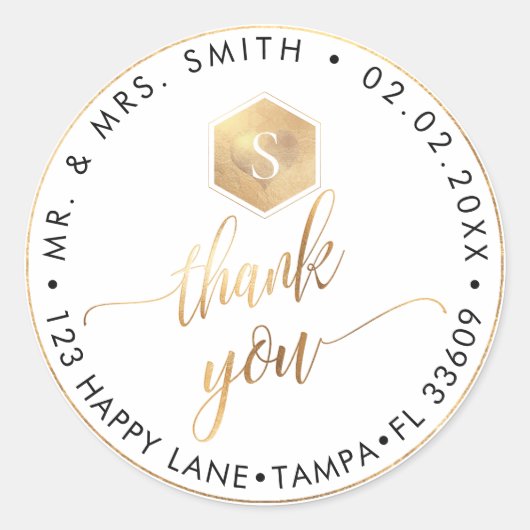 PixDezines IMITATS GOLD HONEYCOMB, DANK Runder Aufkleber (Vorderseite)