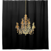 PixDezines Imitats Gold Kronleuchter/DIY Hintergru Duschvorhang (Vorderseite)