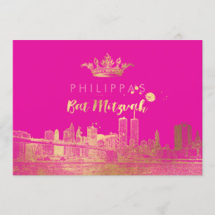 PixDezines Imitats Gold NYC/Mitzvah/DIYcolor Einladung