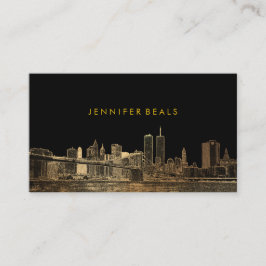 PixDezines Imitats Gold NYC Skyline/DIY Hintergrun Visitenkarte