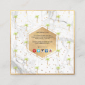 PixDezines IMITATS GOLD PALM TREE+MARBLE Quadratische Visitenkarte (Rückseite)