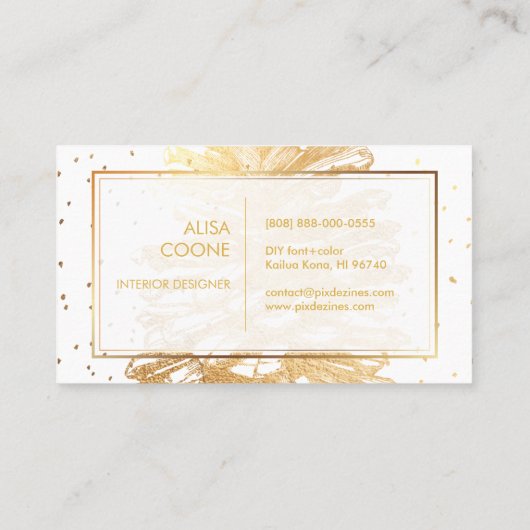 PixDezines IMITATS GOLD PINECONES/DIY-Hintergrund Visitenkarte (Rückseite)