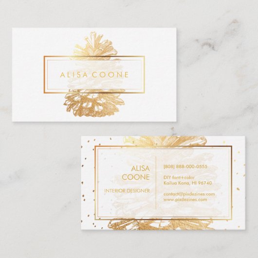 PixDezines IMITATS GOLD PINECONES/DIY-Hintergrund Visitenkarte (Vorne/Hinten)