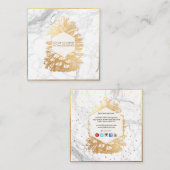 PixDezines IMITATS GOLD PINECONES+MARBLE Quadratische Visitenkarte (Vorne/Hinten)