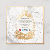 PixDezines IMITATS GOLD PINECONES+MARBLE Quadratische Visitenkarte (Rückseite)