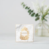 PixDezines IMITATS GOLD PINECONES+MARBLE Quadratische Visitenkarte (Stehend Vorderseite)