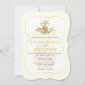 PixDezines Imitats Gold Royal Hawaiian Ananas Einladung (Rückseite)