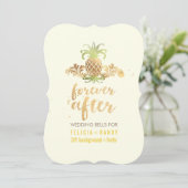 PixDezines Imitats Gold Royal Hawaiian Ananas Einladung (Stehend Vorderseite)