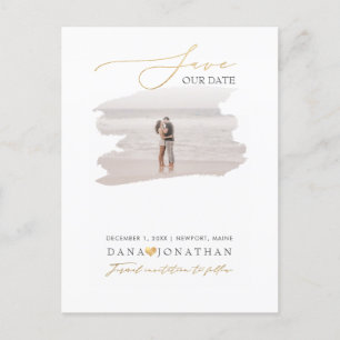 PixDezines Imitats Gold Save the Date Luxe Script Postkarte
