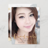 PixDezines Imitats Gold Spaß Schriftart/Graduate F Ankündigungspostkarte (Vorne/Hinten)