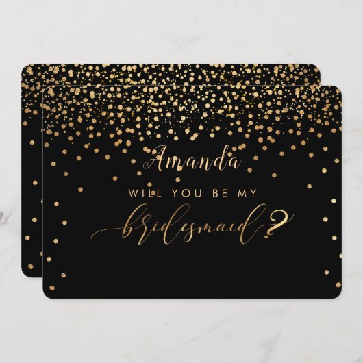 PixDezines Imitats Gold werden Sie sein..Bridesmai Einladung (Vorne/Hinten)