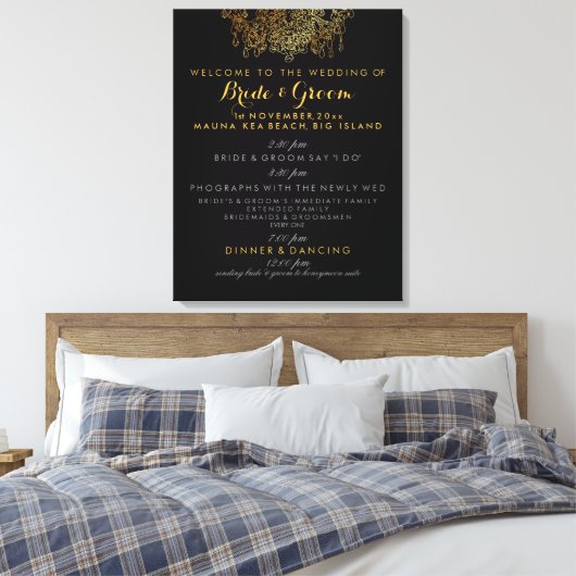 PixDezines Imitats Goldkronleuchter Hochzeitsprogr Leinwanddruck (Insitu (Schlafzimmer))