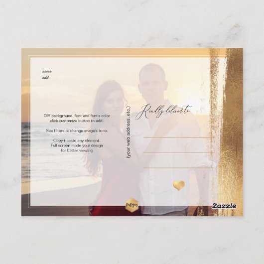 PixDezines Imitats Goldrausch Schlaganfall Rettete Postkarte (Rückseite)