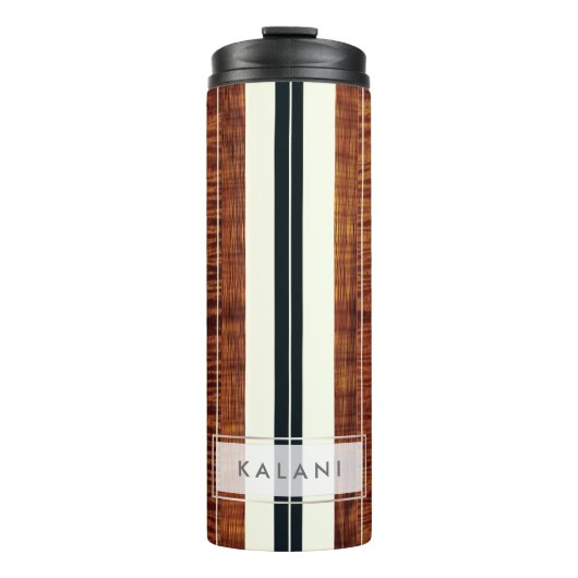 PixDezines Imitats Koa Wood Longboard Thermosbecher (Vorderseite)