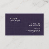 PixDezines Imitats Leinenauge lila Visitenkarte (Rückseite)